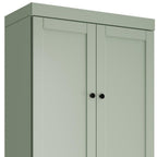72" Sage Solid Wood Four Door Two Drawer Pantry Or Storage Closet  Warm Home View