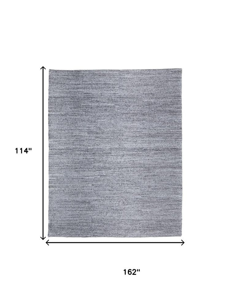 9' X 13' Gray And Ivory Handmade Indoor Outdoor Area Rug  Warm Home View