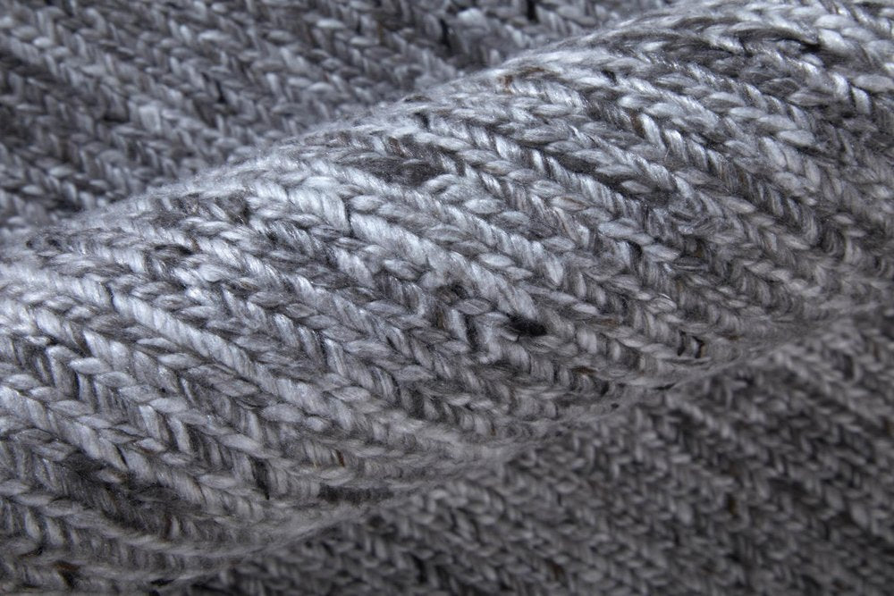 9' X 13' Gray And Ivory Handmade Indoor Outdoor Area Rug  Warm Home View