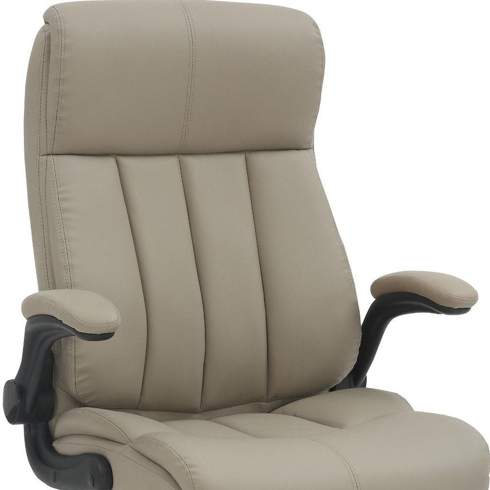 Taupe Adjustable Height Swivel Rolling Executive Office Chair  Warm Home View