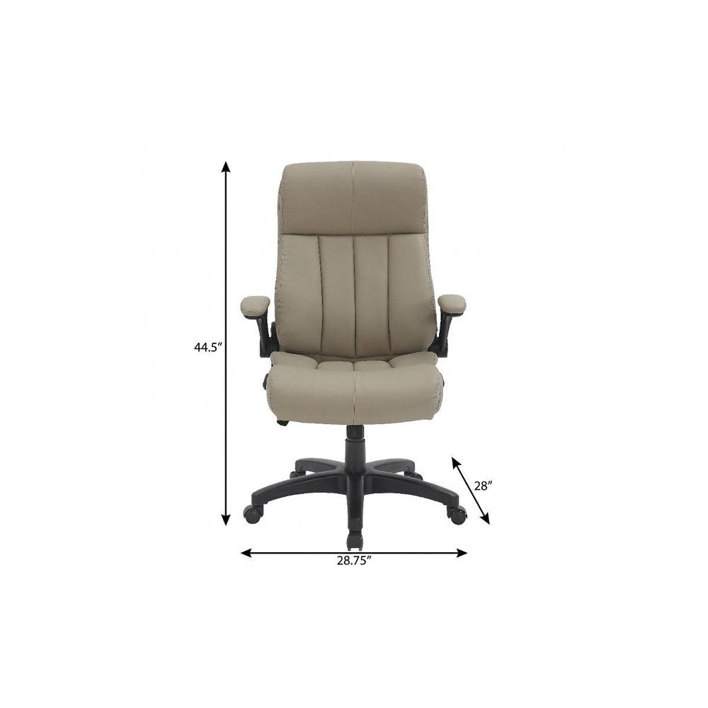 Taupe Adjustable Height Swivel Rolling Executive Office Chair  Warm Home View