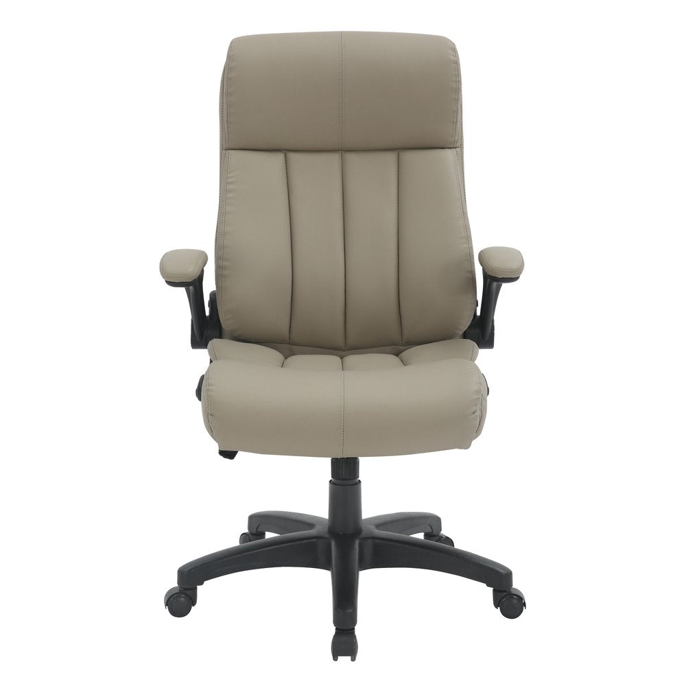 Taupe Adjustable Height Swivel Rolling Executive Office Chair  Warm Home View
