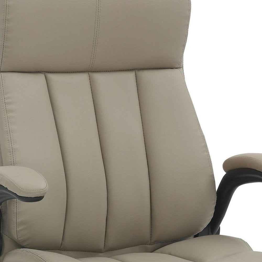 Taupe Adjustable Height Swivel Rolling Executive Office Chair  Warm Home View