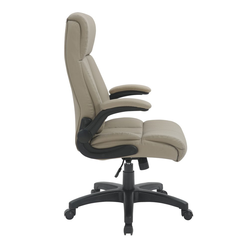 Taupe Adjustable Height Swivel Rolling Executive Office Chair  Warm Home View