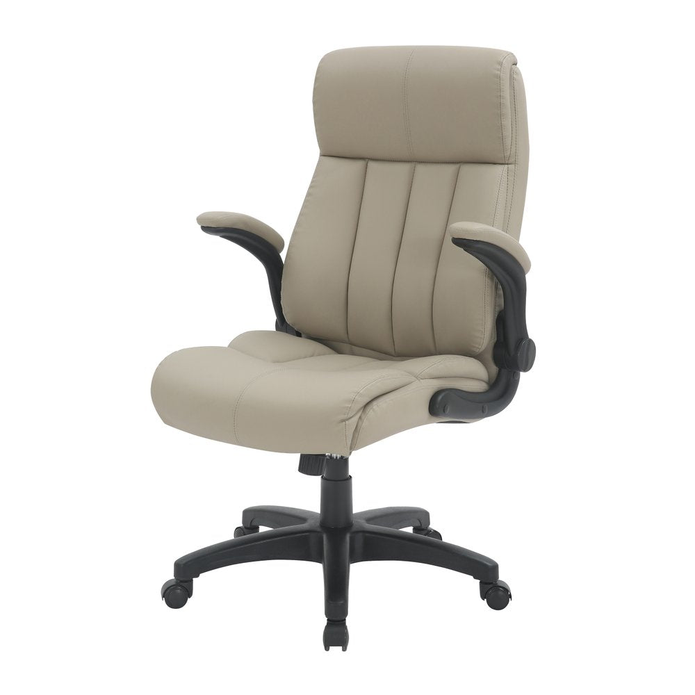 Taupe Adjustable Height Swivel Rolling Executive Office Chair  Warm Home View