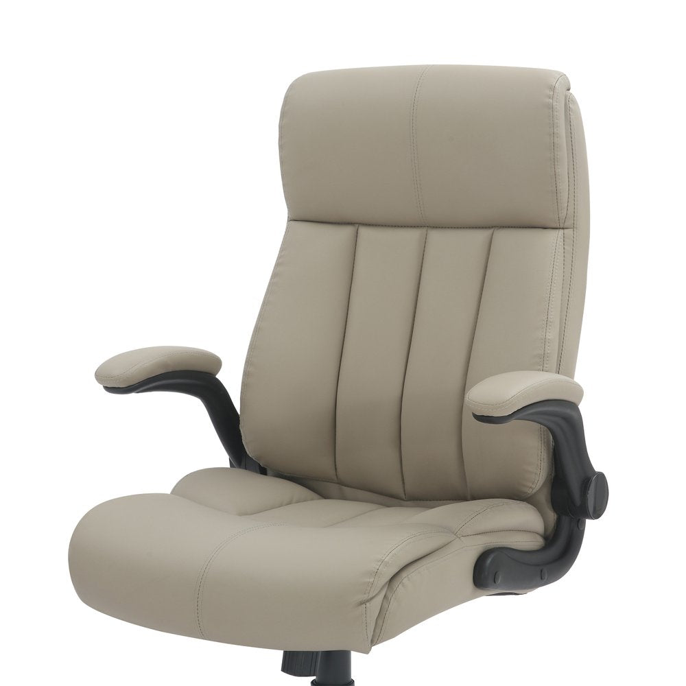 Taupe Adjustable Height Swivel Rolling Executive Office Chair  Warm Home View