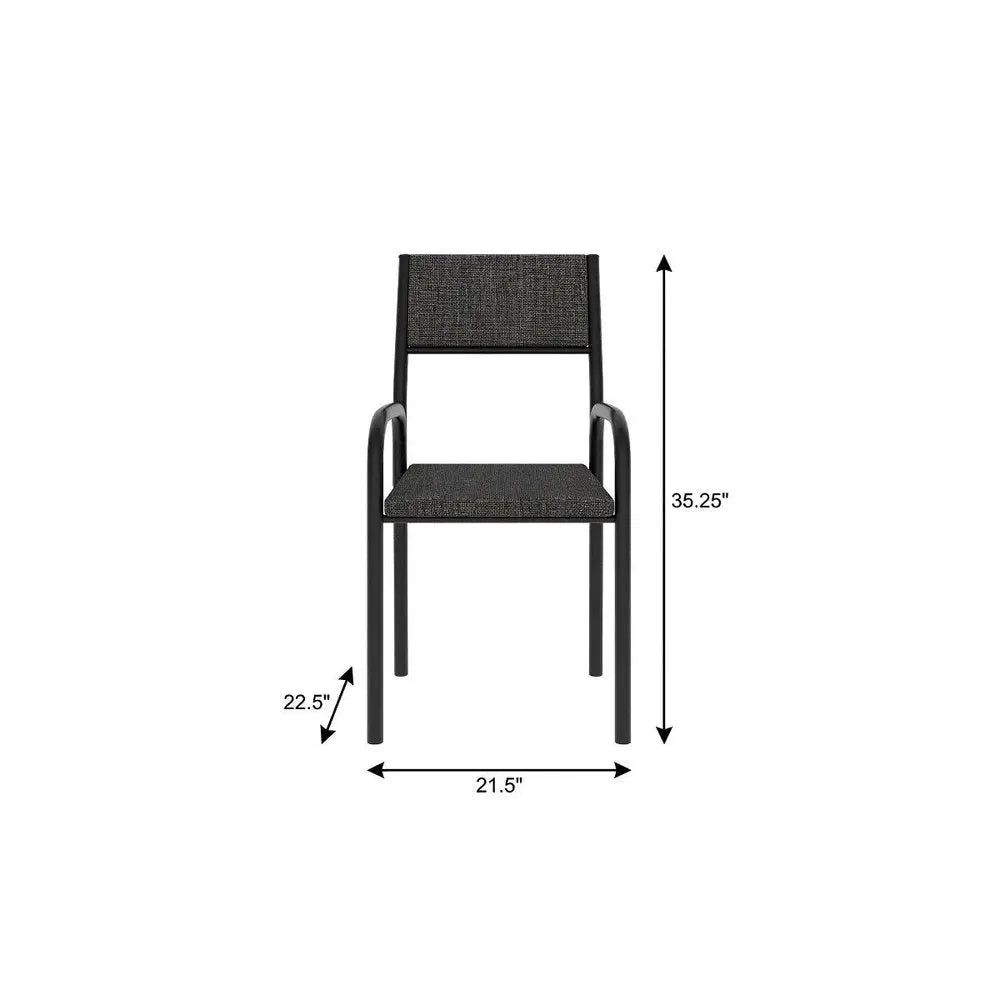 Modern Smoky Black Task Chair Black Steel 1 Piece  Warm Home View