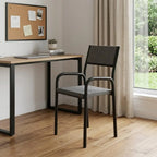 Modern Smoky Black Task Chair Black Steel 1 Piece  Warm Home View