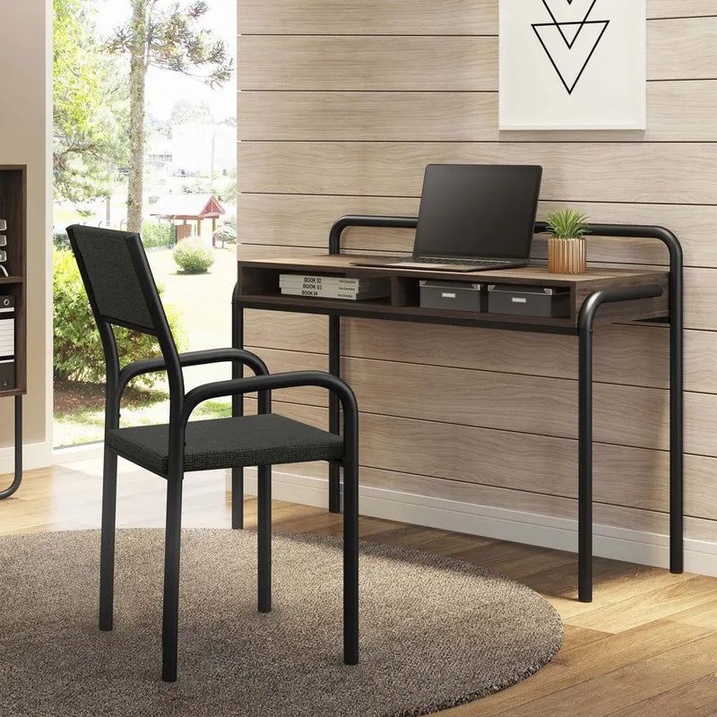 Modern Smoky Black Task Chair Black Steel 1 Piece  Warm Home View