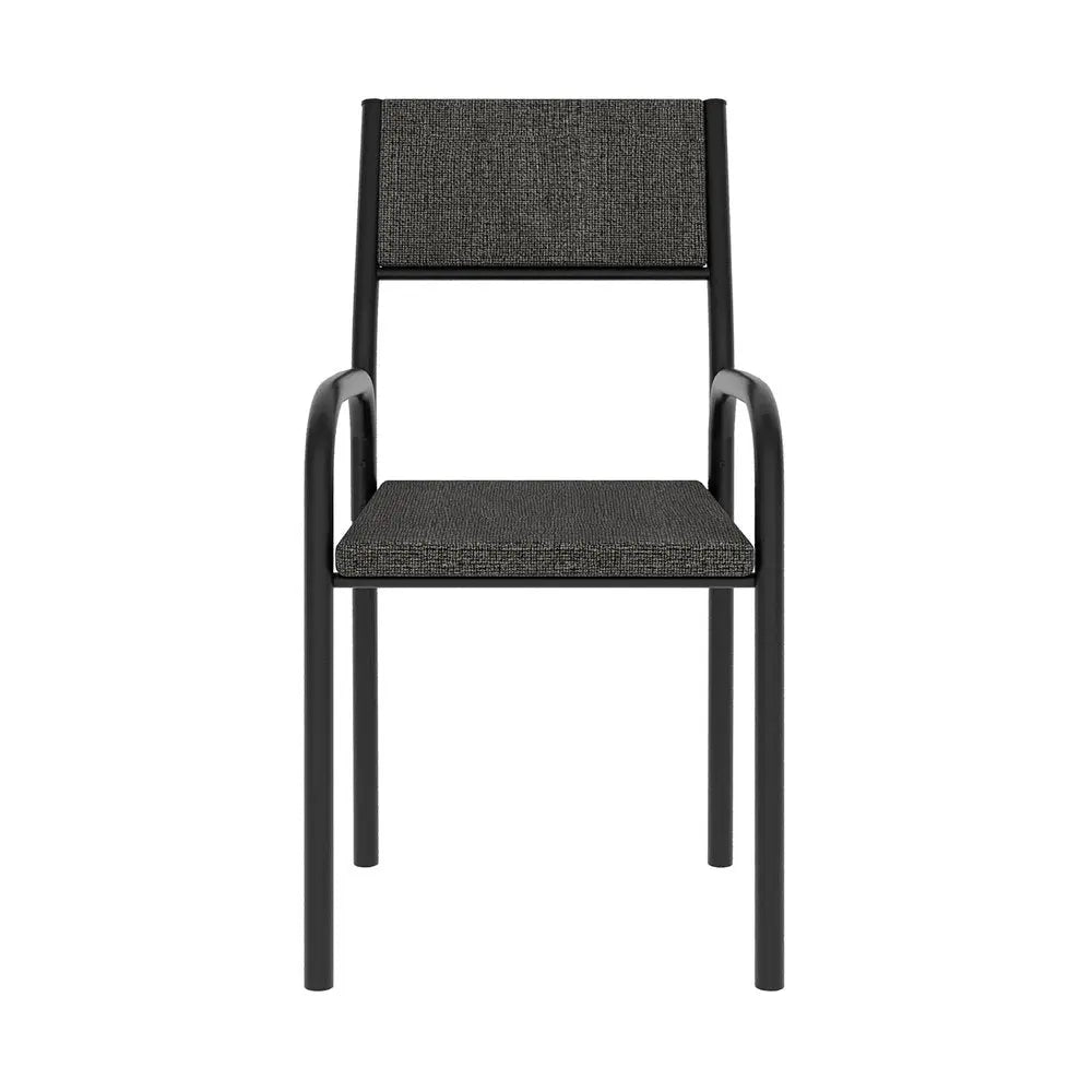 Modern Smoky Black Task Chair Black Steel 1 Piece  Warm Home View