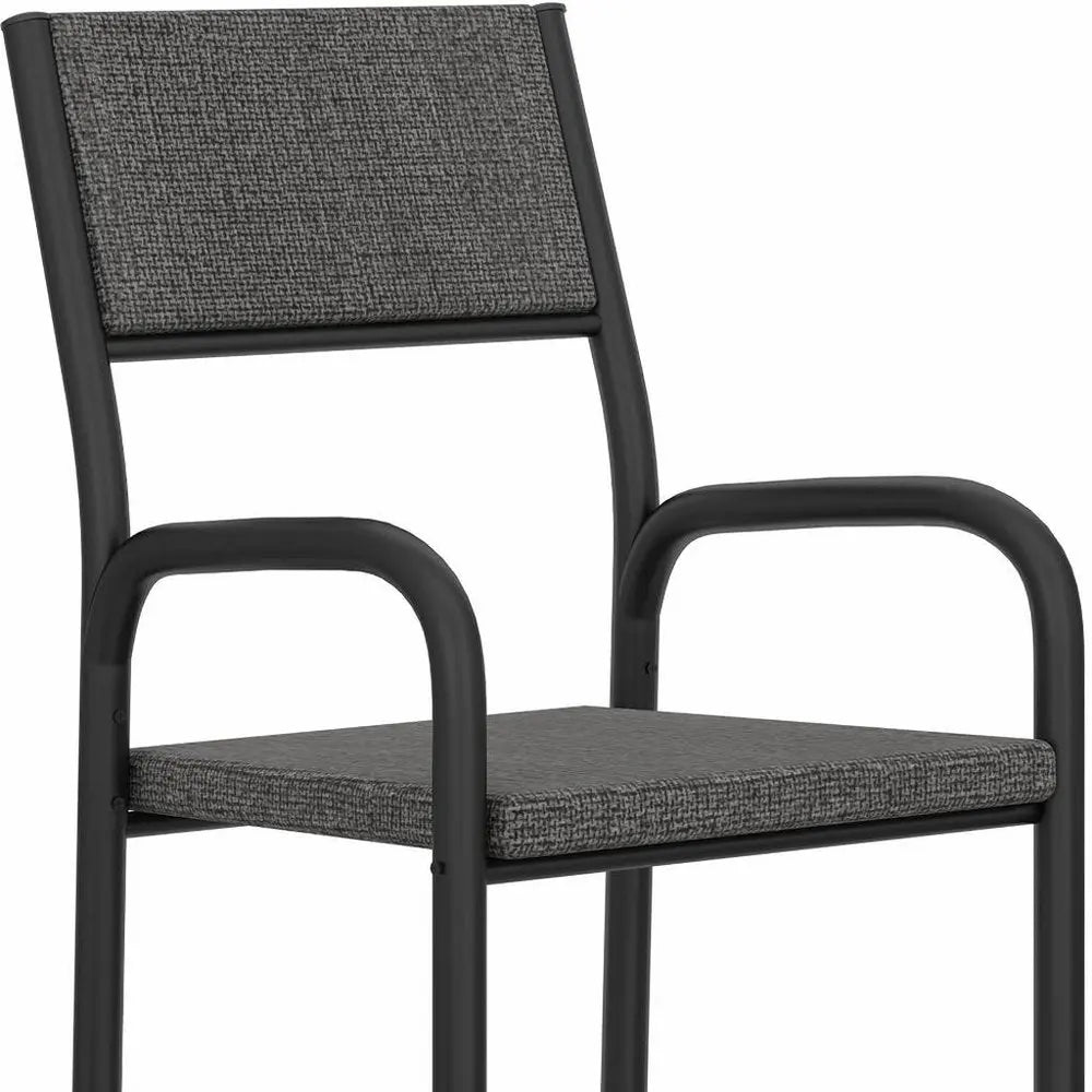 Modern Smoky Black Task Chair Black Steel 1 Piece  Warm Home View