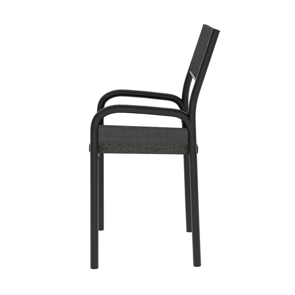 Modern Smoky Black Task Chair Black Steel 1 Piece  Warm Home View