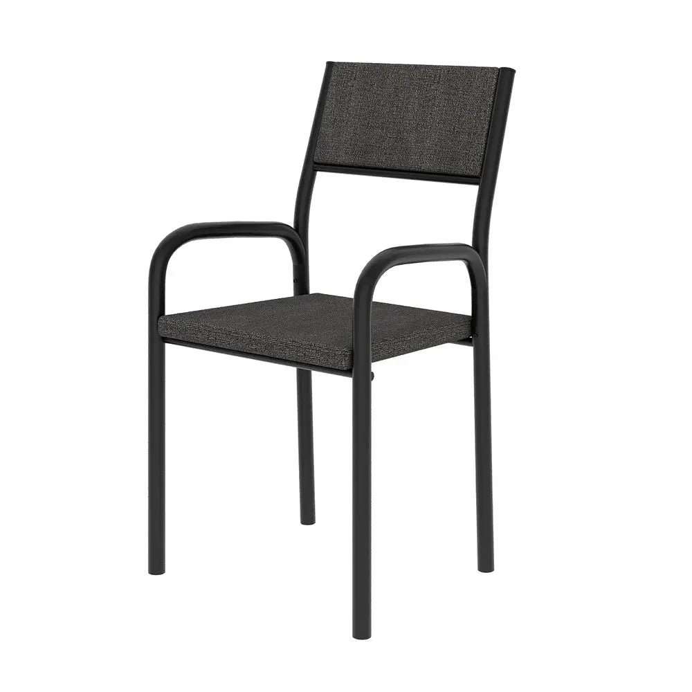 Modern Smoky Black Task Chair Black Steel 1 Piece  Warm Home View