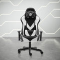 White and Black Adjustable Height Swivel Rolling Gaming Chair  Warm Home View