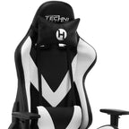 White and Black Adjustable Height Swivel Rolling Gaming Chair  Warm Home View
