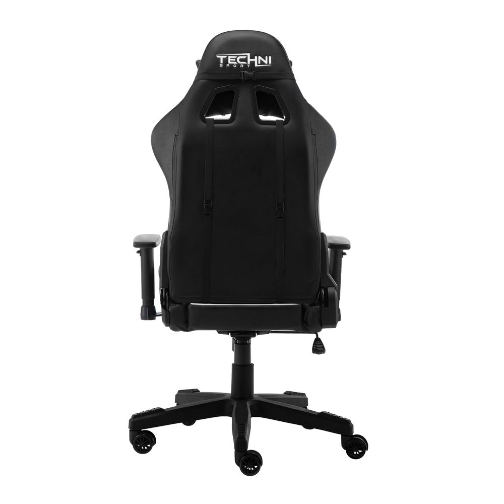 White and Black Adjustable Height Swivel Rolling Gaming Chair  Warm Home View