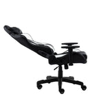 White and Black Adjustable Height Swivel Rolling Gaming Chair  Warm Home View