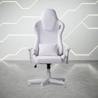 White Adjustable Height Swivel Rolling Gaming Chair  Warm Home View
