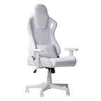 White Adjustable Height Swivel Rolling Gaming Chair  Warm Home View