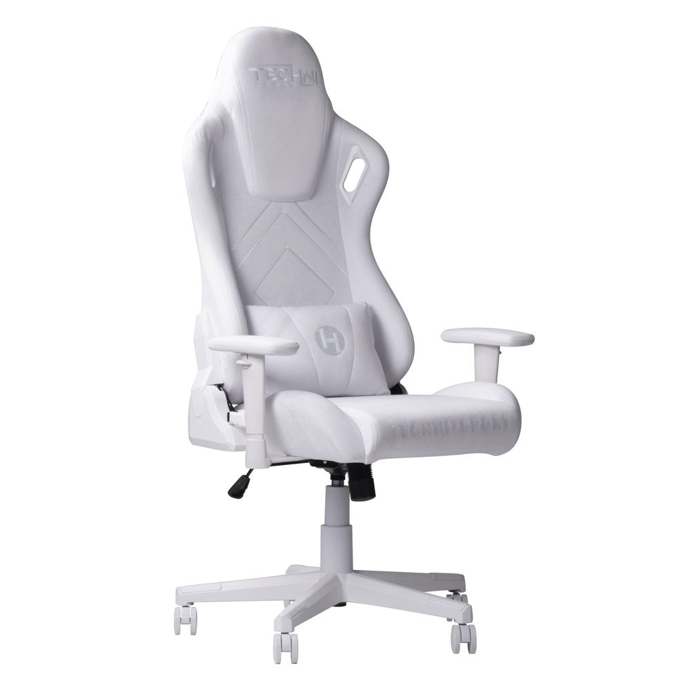 White Adjustable Height Swivel Rolling Gaming Chair  Warm Home View