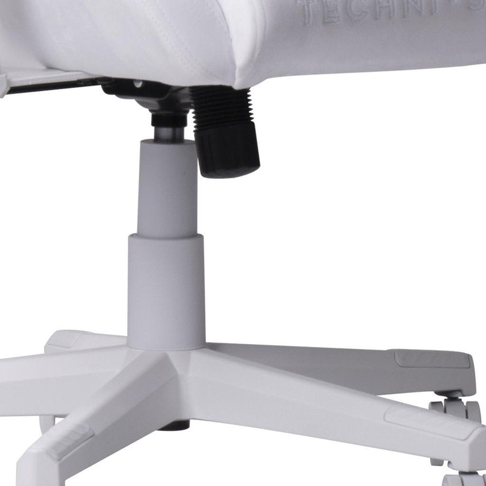 White Adjustable Height Swivel Rolling Gaming Chair  Warm Home View