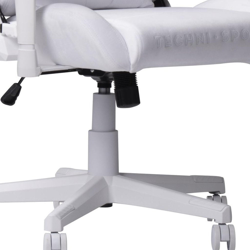 White Adjustable Height Swivel Rolling Gaming Chair  Warm Home View