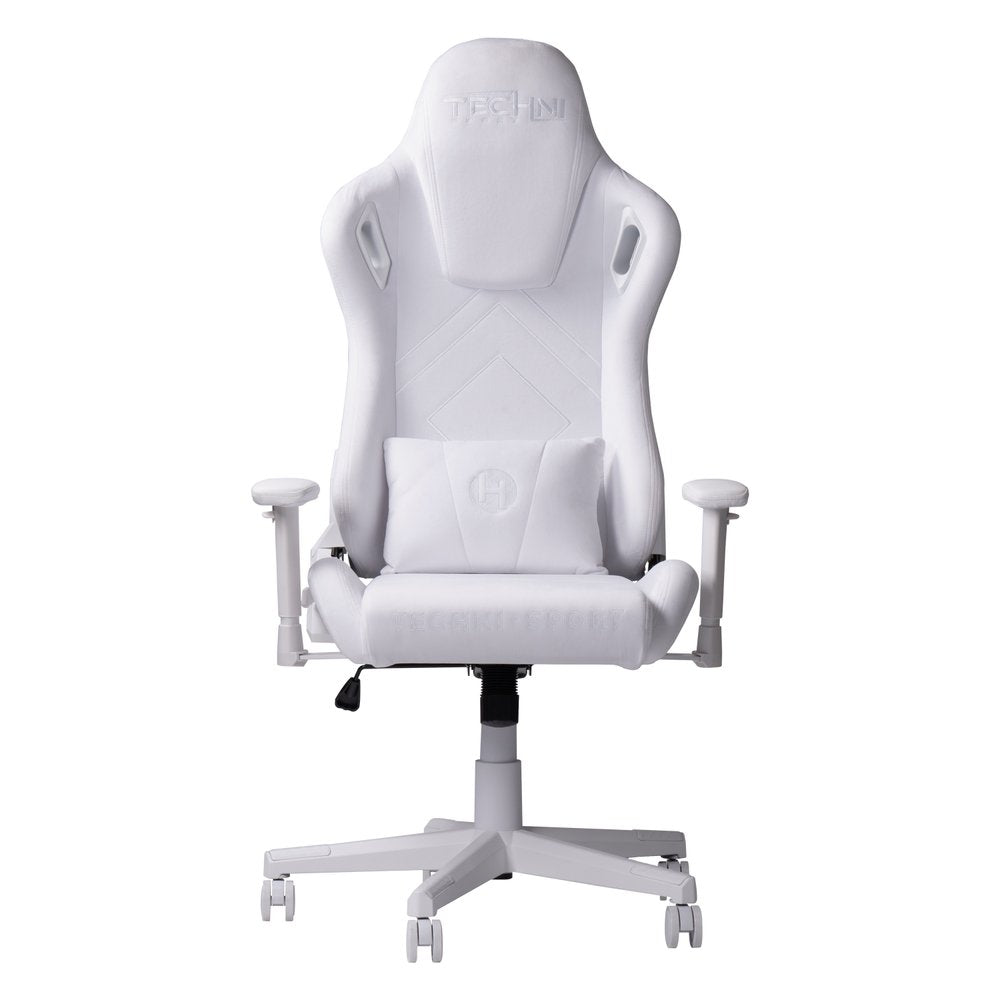 White Adjustable Height Swivel Rolling Gaming Chair  Warm Home View