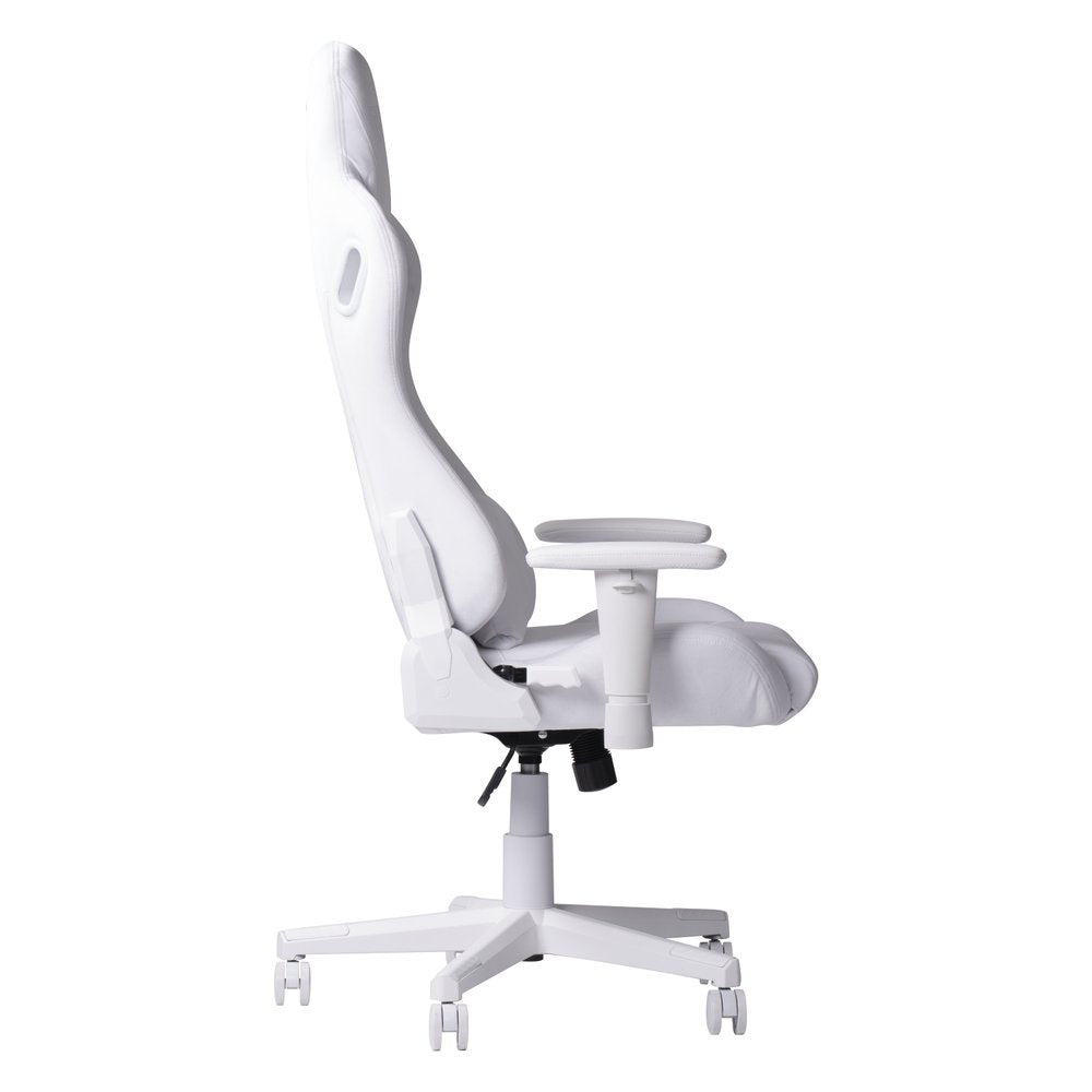 White Adjustable Height Swivel Rolling Gaming Chair  Warm Home View