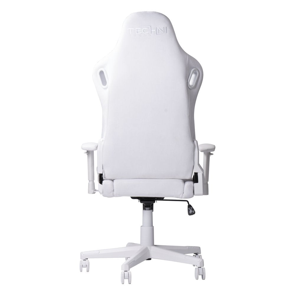 White Adjustable Height Swivel Rolling Gaming Chair  Warm Home View