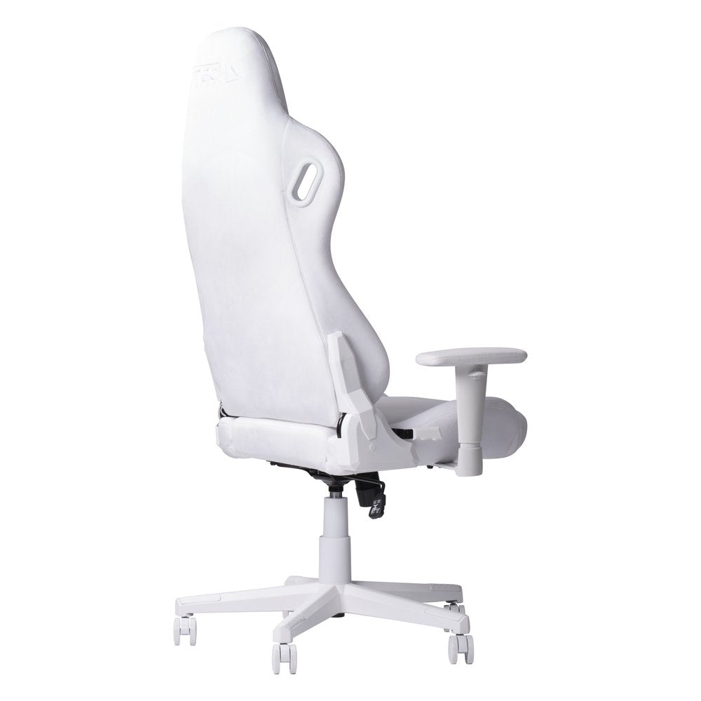 White Adjustable Height Swivel Rolling Gaming Chair  Warm Home View