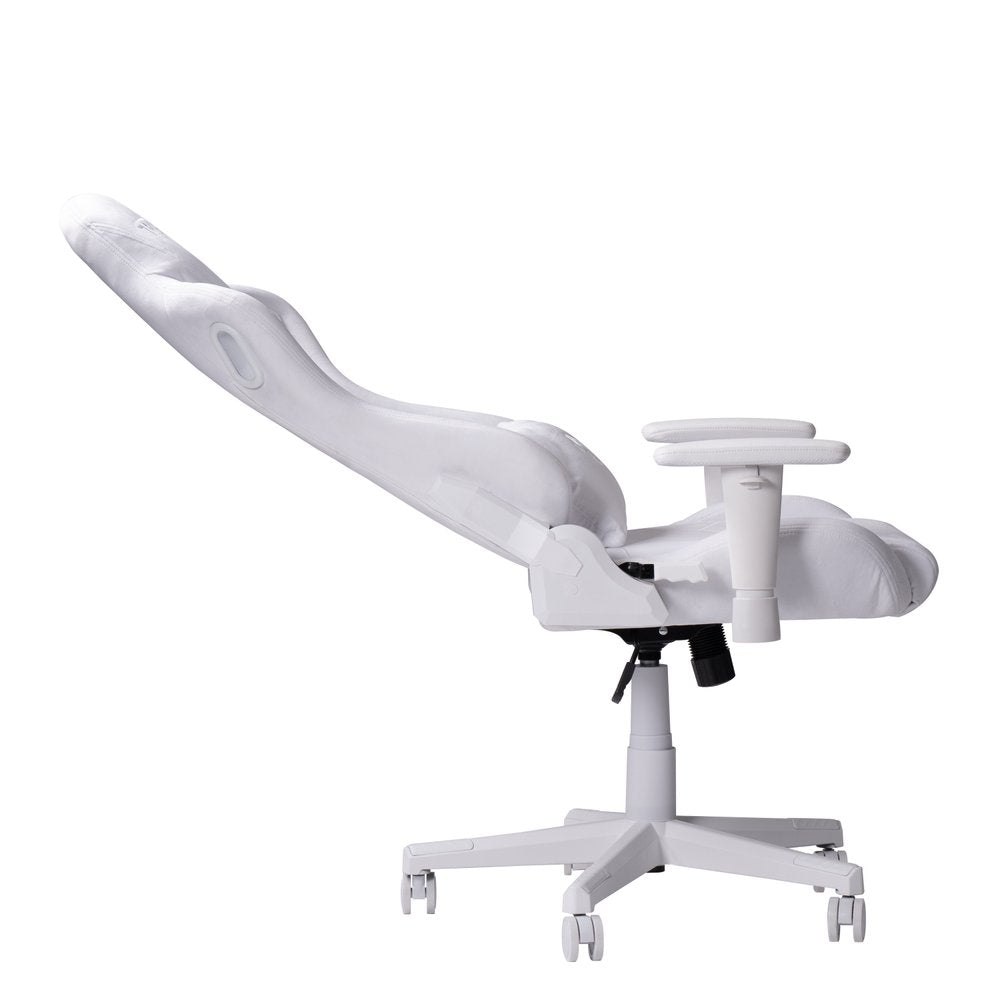 White Adjustable Height Swivel Rolling Gaming Chair  Warm Home View