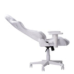 White Adjustable Height Swivel Rolling Gaming Chair  Warm Home View