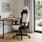 White and Black Adjustable Height Swivel Rolling Gaming Chair  Warm Home View
