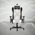 White and Black Adjustable Height Swivel Rolling Gaming Chair  Warm Home View