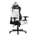 White and Black Adjustable Height Swivel Rolling Gaming Chair  Warm Home View