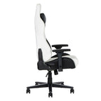 White and Black Adjustable Height Swivel Rolling Gaming Chair  Warm Home View