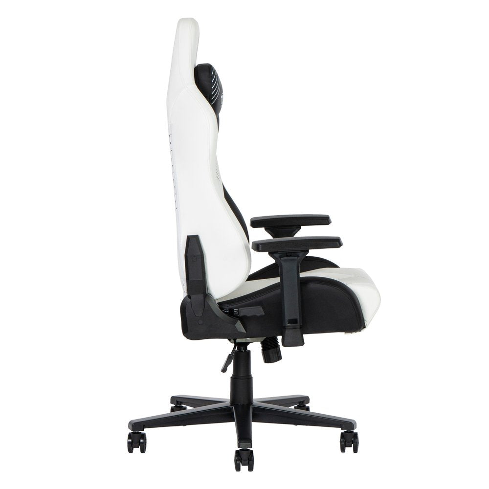 White and Black Adjustable Height Swivel Rolling Gaming Chair  Warm Home View