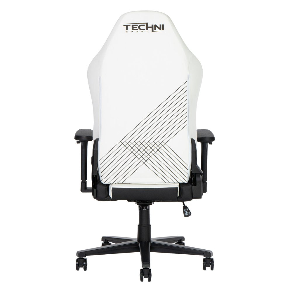 White and Black Adjustable Height Swivel Rolling Gaming Chair  Warm Home View