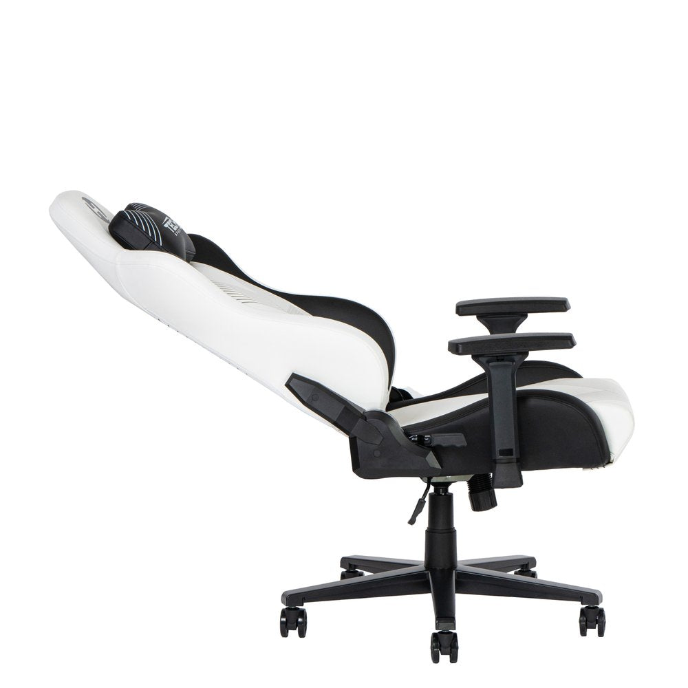 White and Black Adjustable Height Swivel Rolling Gaming Chair  Warm Home View