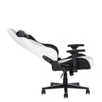 White and Black Adjustable Height Swivel Rolling Gaming Chair  Warm Home View