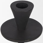 Set of Two Black Metal Floor Taper Candlesticks  Warm Home View