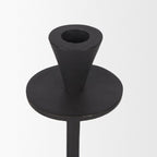 Set of Two Black Metal Floor Taper Candlesticks  Warm Home View