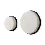 Set of Two White Marble Sphere Decorative Wall Sculpture  Warm Home View