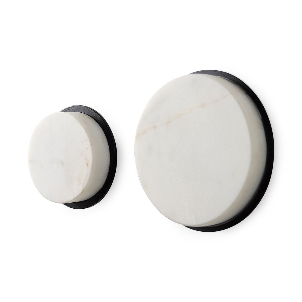 Set of Two White Marble Sphere Decorative Wall Sculpture  Warm Home View