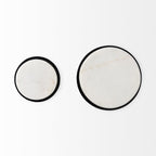Set of Two White Marble Sphere Decorative Wall Sculpture  Warm Home View
