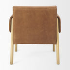 Set of Three 30" Brown Leather Arm Chair  Warm Home View