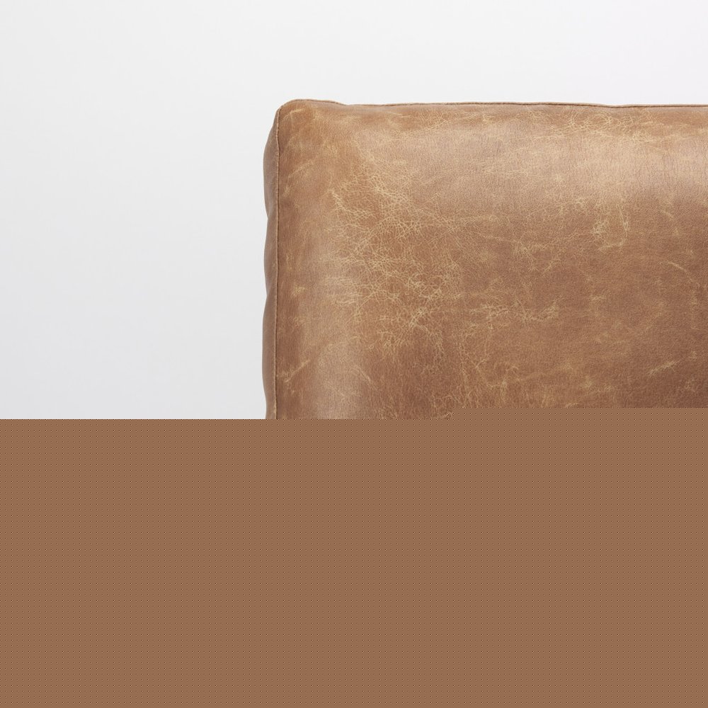 Set of Two 34" Brown Leather and Solid Wood Arm Chair  Warm Home View