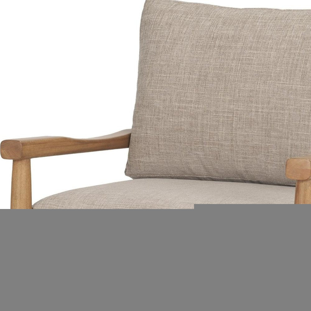 Set of Eight 30" Gray and Brown Fabric and Solid Wood Arm Chair  Warm Home View