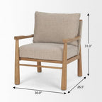 Set of Eight 30" Gray and Brown Fabric and Solid Wood Arm Chair  Warm Home View