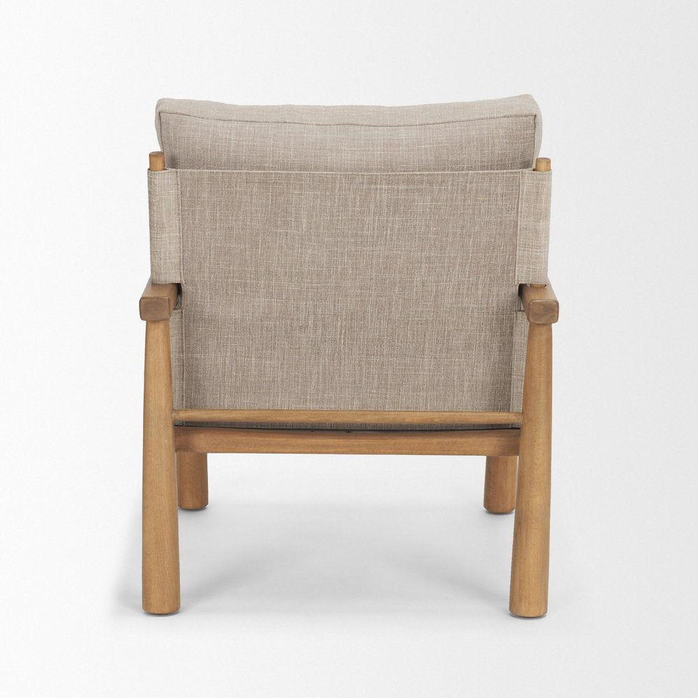 Set of Eight 30" Gray and Brown Fabric and Solid Wood Arm Chair  Warm Home View